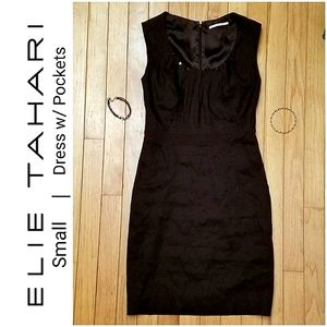 TAHARI | Pockets! Black Dress